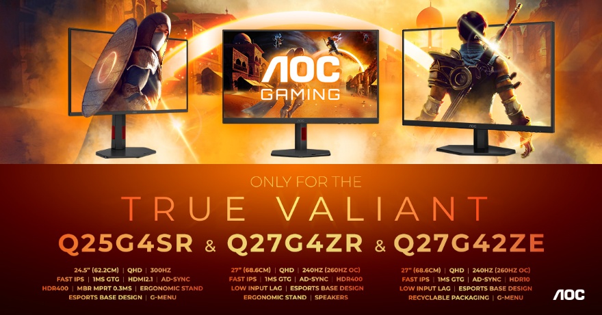 AOC lansează monitoare QHD cu preț accesibil și refresh de până la 300 Hz