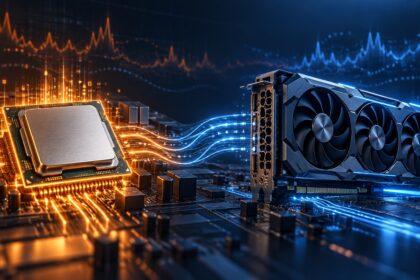Procesor și placă video conectați, ilustrând un bottleneck CPU sau GPU în jocuri