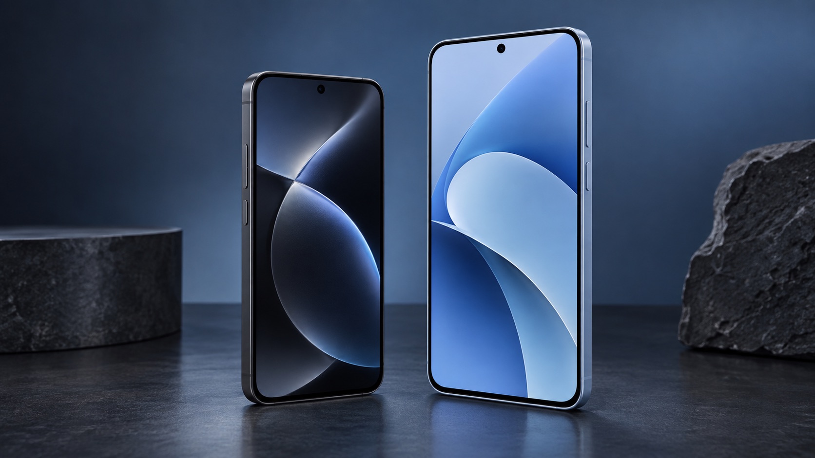 Două telefoane fictive comparate vizual pentru alegerea dintre Galaxy S26 și Galaxy A57